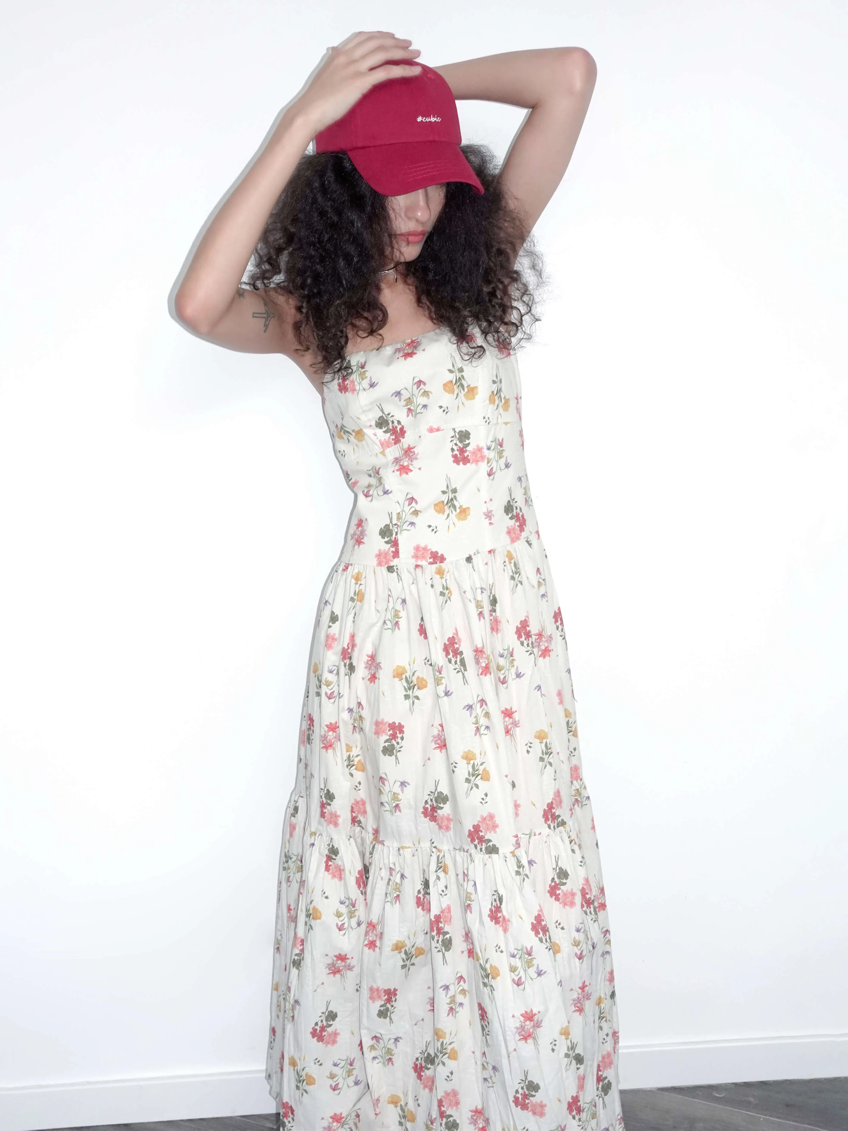 A-line Floral Print Sling Dress