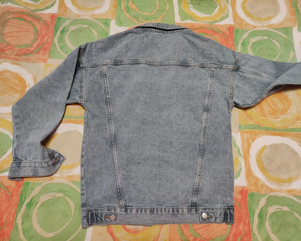 ABNF top, long-sleeved denim jacket, men's classic unlined denim jacket