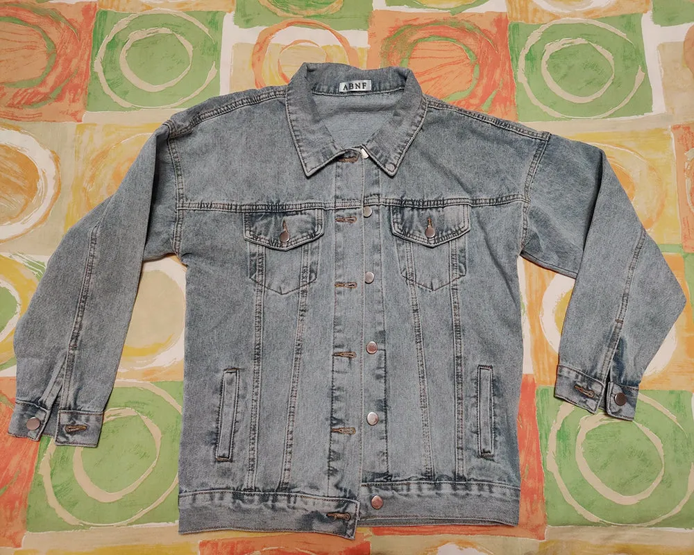 ABNF top, long-sleeved denim jacket, men's classic unlined denim jacket