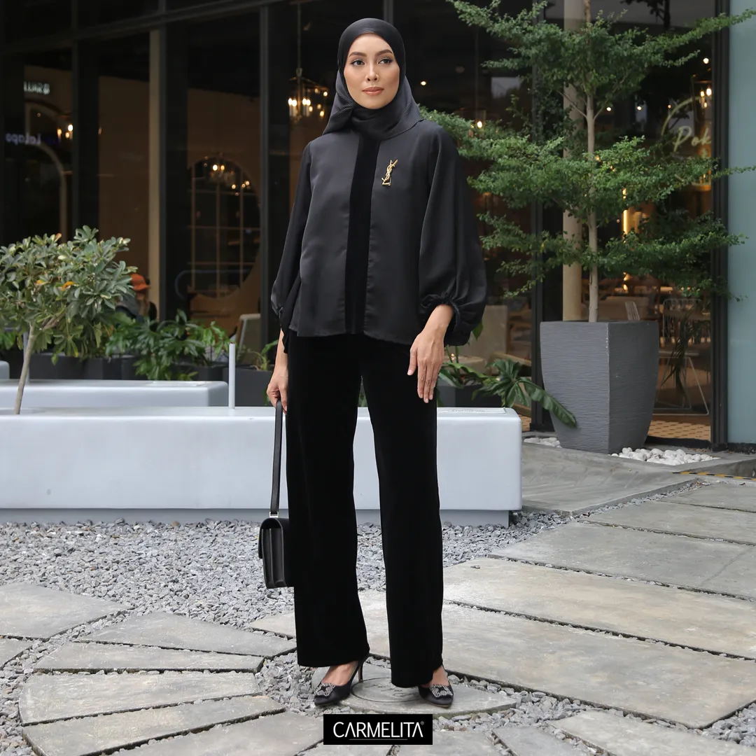 ADELE HALF VELVET BLOUSE