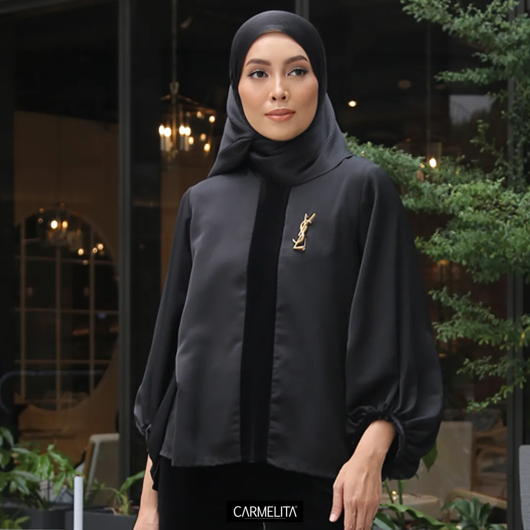 ADELE HALF VELVET BLOUSE