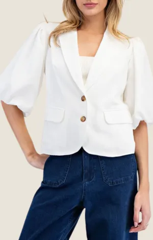 Adriel Off White Blazer Top