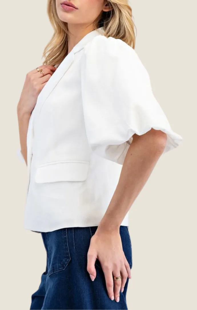 Adriel Off White Blazer Top