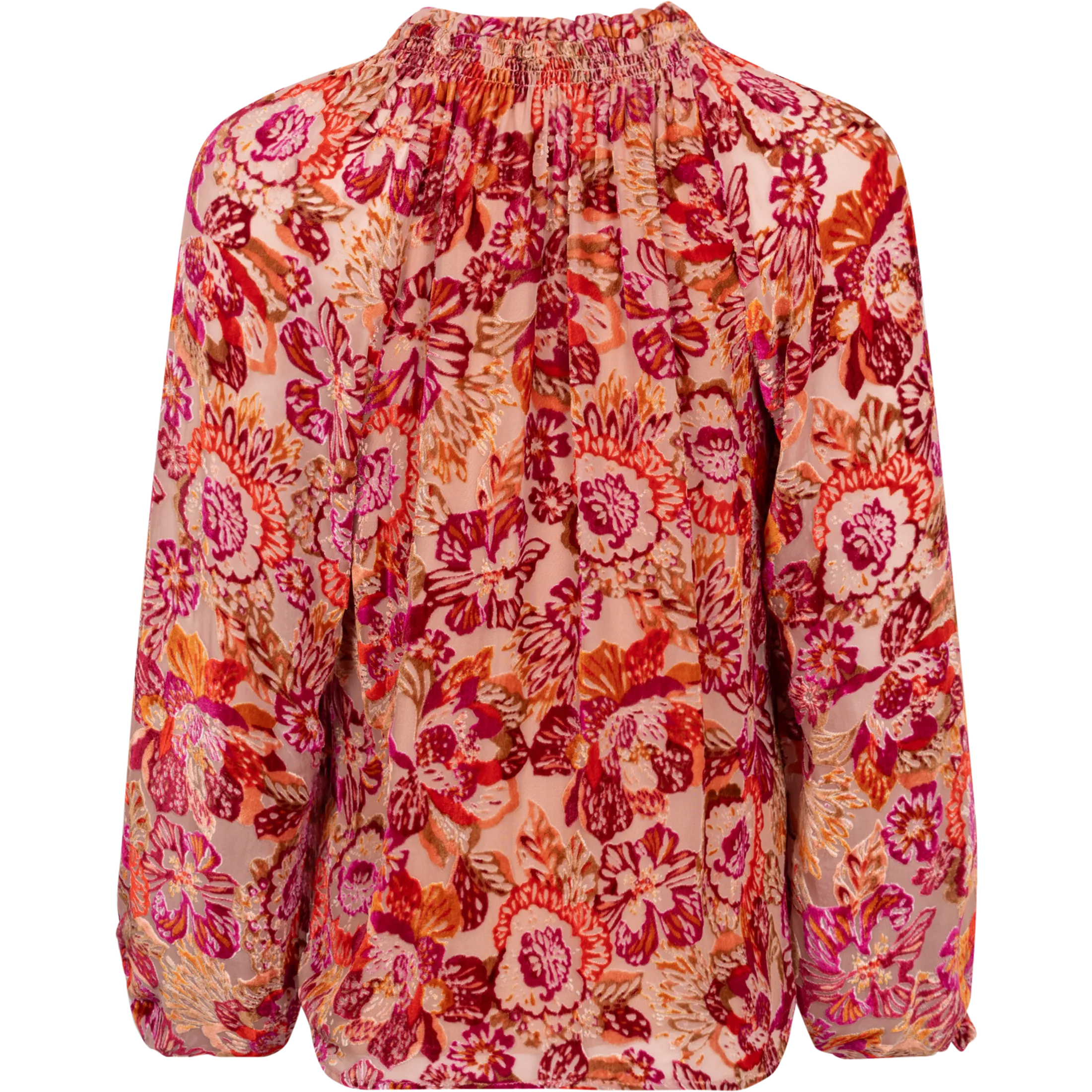 Alba Velvet Burnout Blouse - Pink
