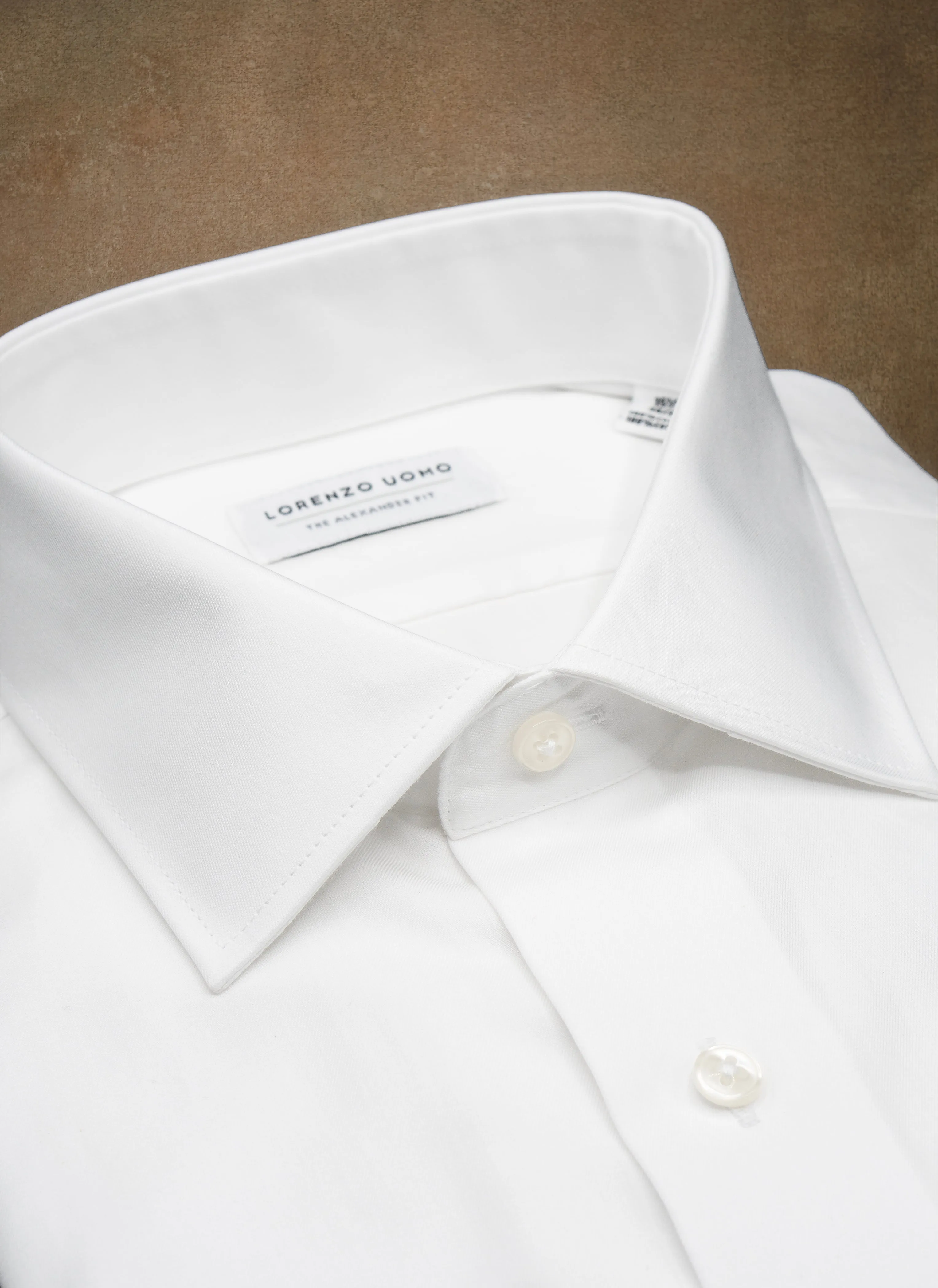 Alexander in White Nano Grid Textured French Cuff Shirt