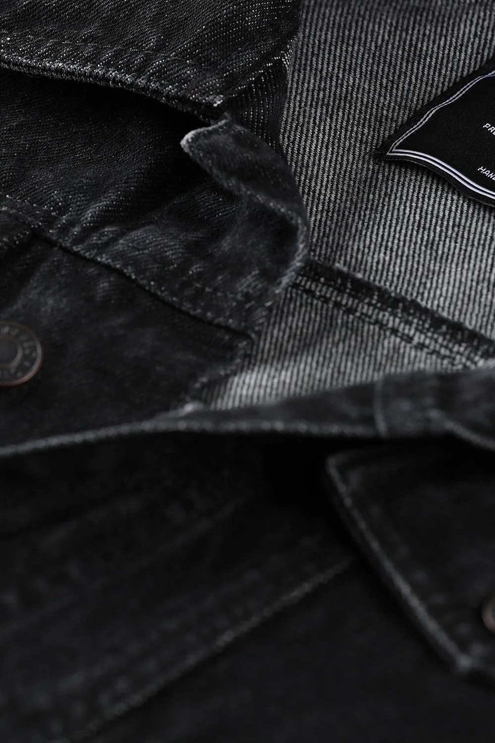 Buttoned Black Denim Jacket