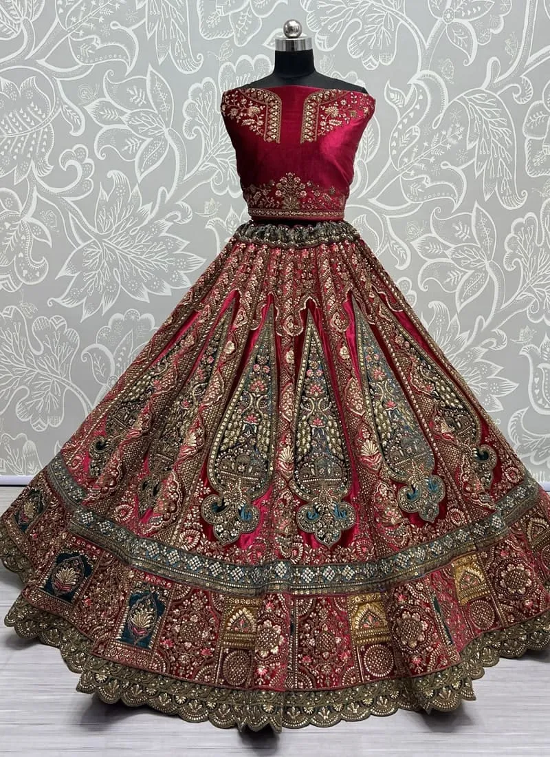 Exquisite Velvet Wedding Lehenga Set