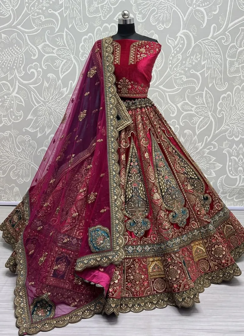 Exquisite Velvet Wedding Lehenga Set