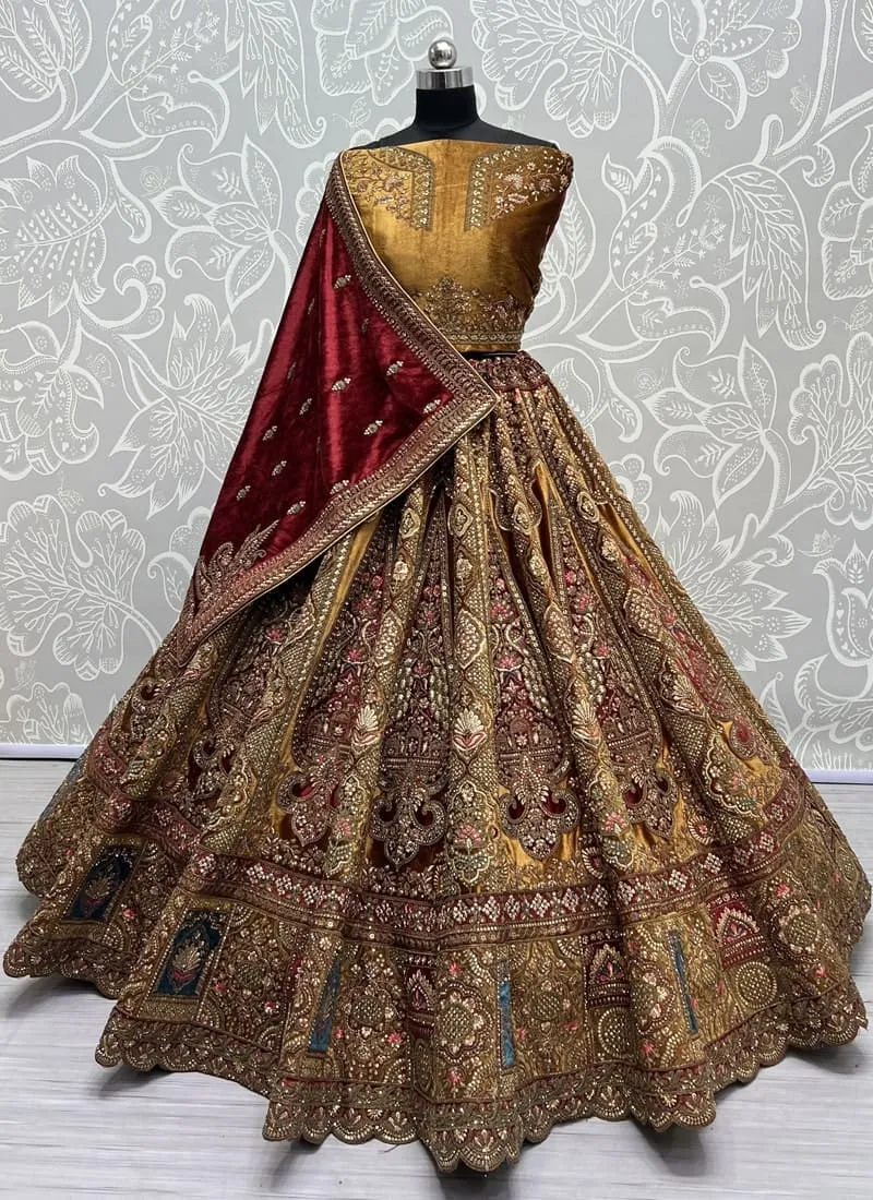 Exquisite Velvet Wedding Lehenga Set