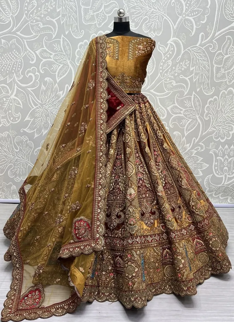 Exquisite Velvet Wedding Lehenga Set