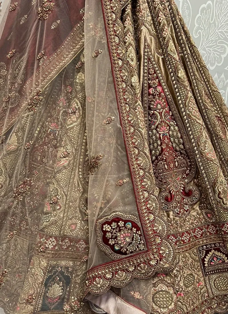 Exquisite Velvet Wedding Lehenga Set