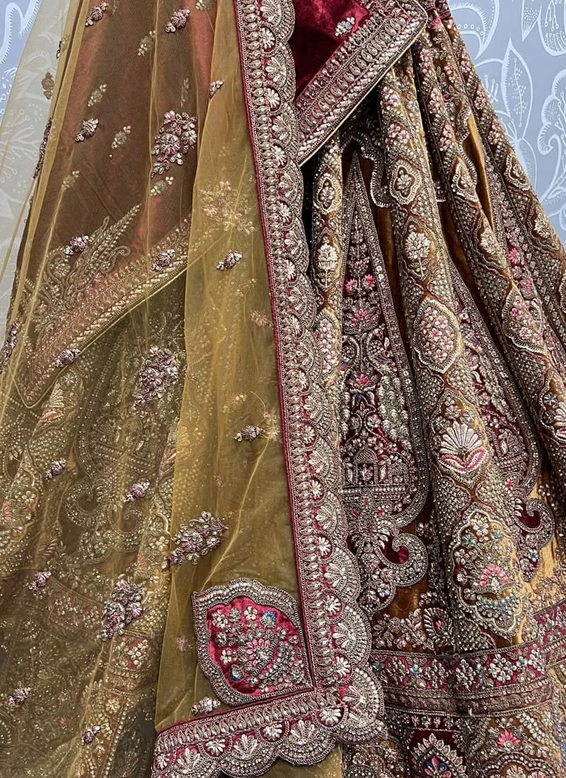 Exquisite Velvet Wedding Lehenga Set