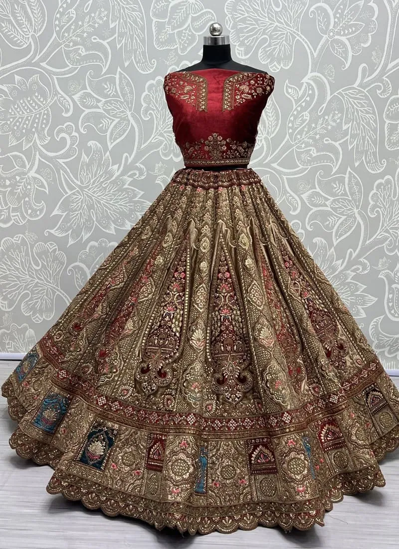 Exquisite Velvet Wedding Lehenga Set