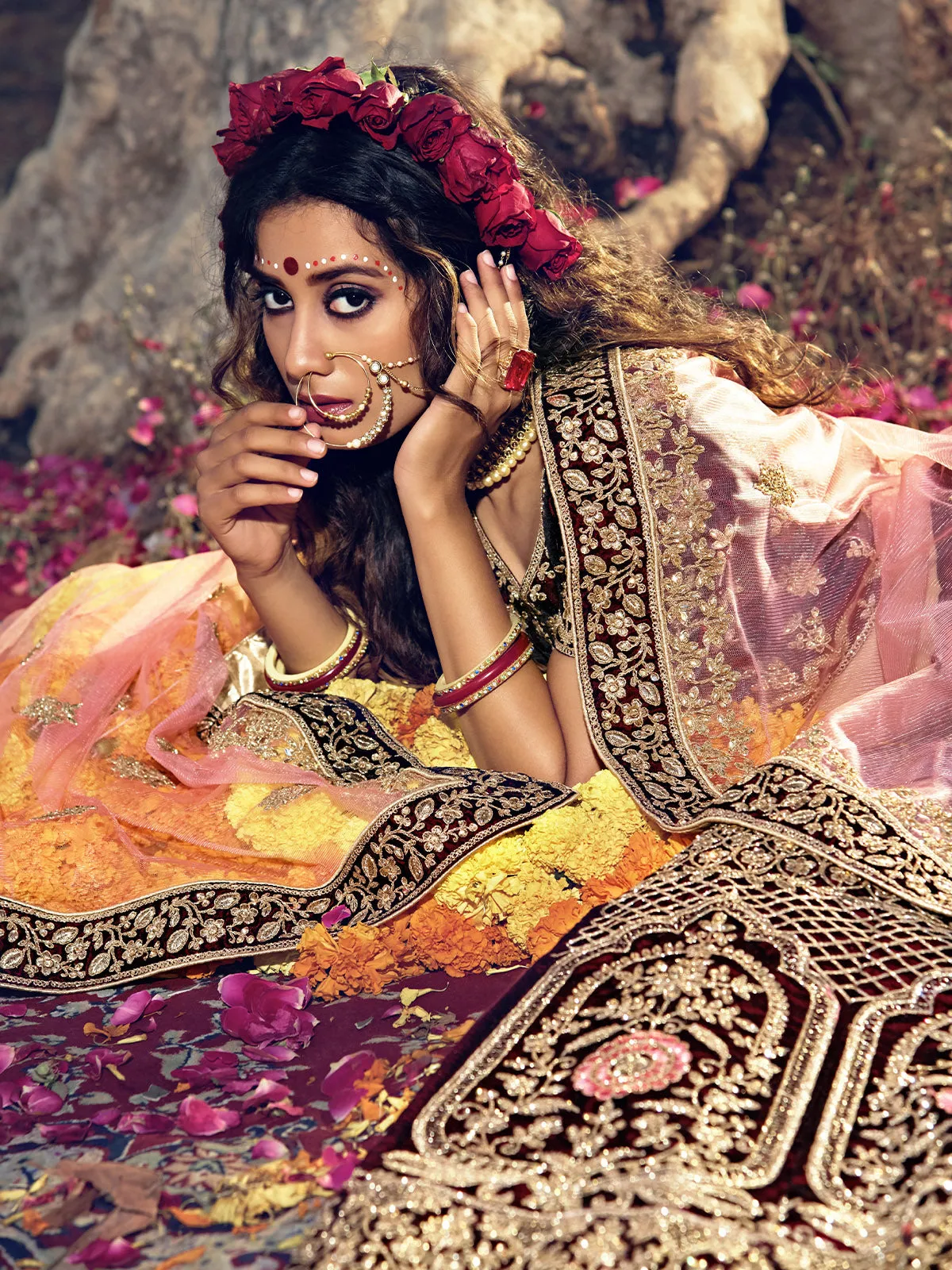 Fancy Maroon Semi Stitched Lehenga With Unstitched Blouse