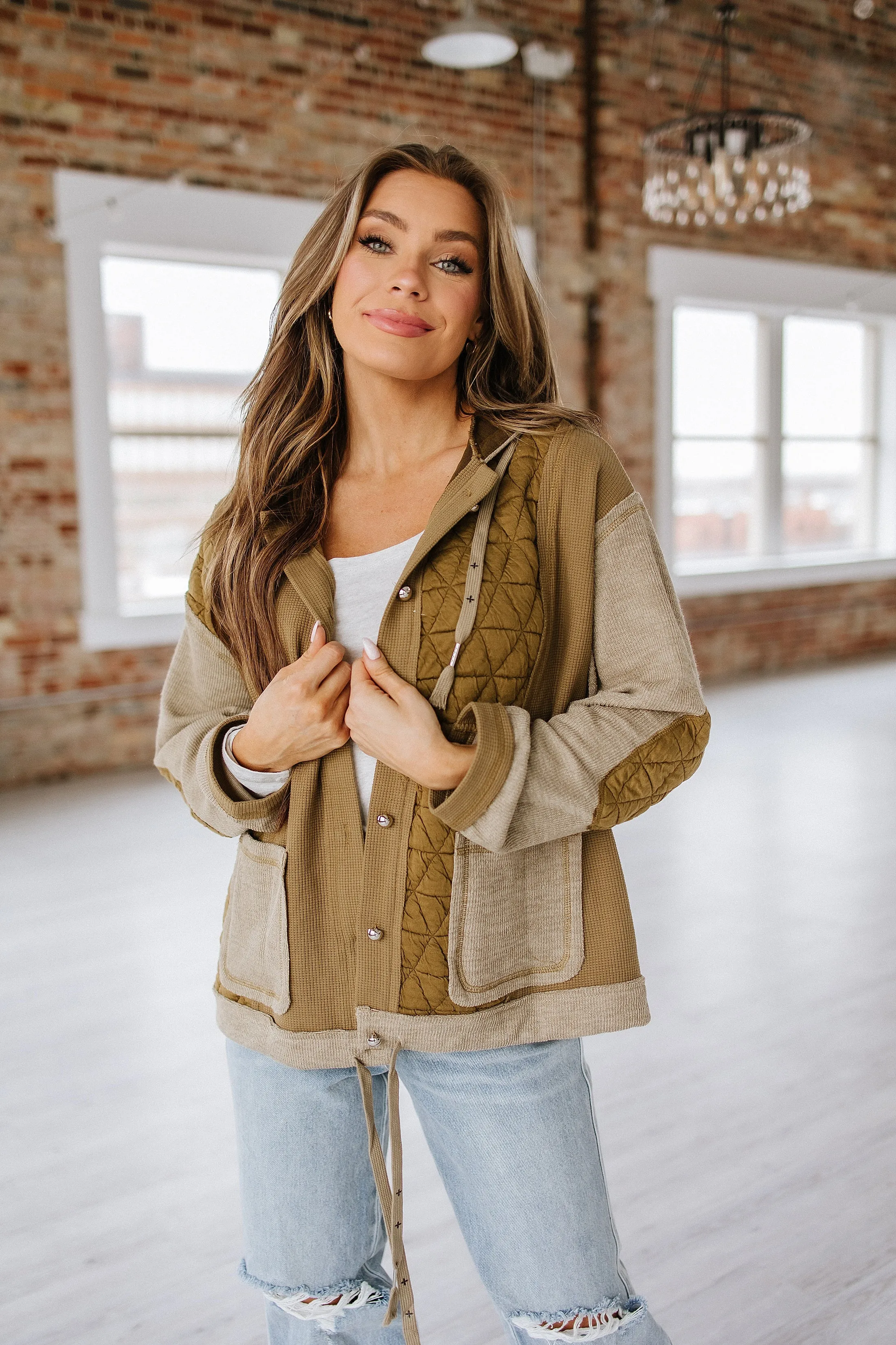 Felisha Quilted Patchwork Hooded Jacket