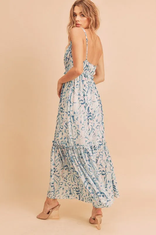 Floral Maxi Sundress with Ruffle Details