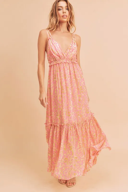 Floral Maxi Sundress with Ruffle Details