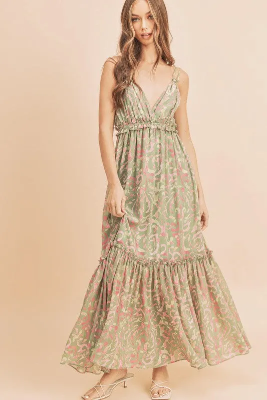Floral Maxi Sundress with Ruffle Details