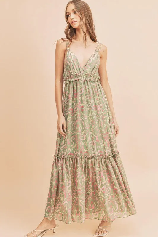 Floral Maxi Sundress with Ruffle Details