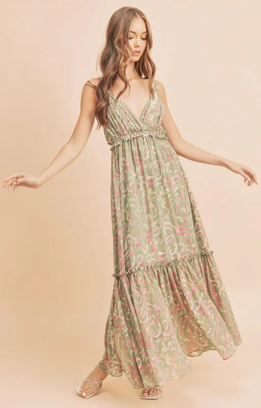 Floral Maxi Sundress with Ruffle Details