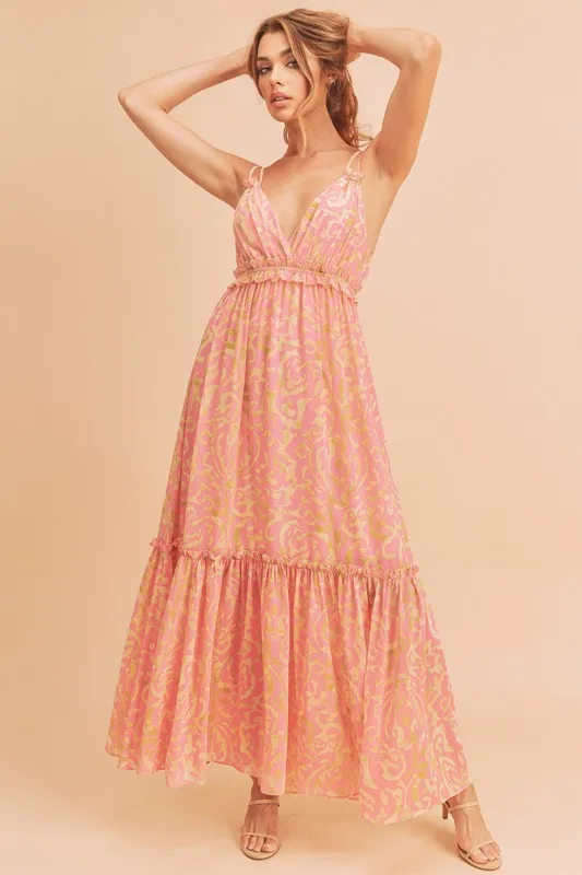 Floral Maxi Sundress with Ruffle Details