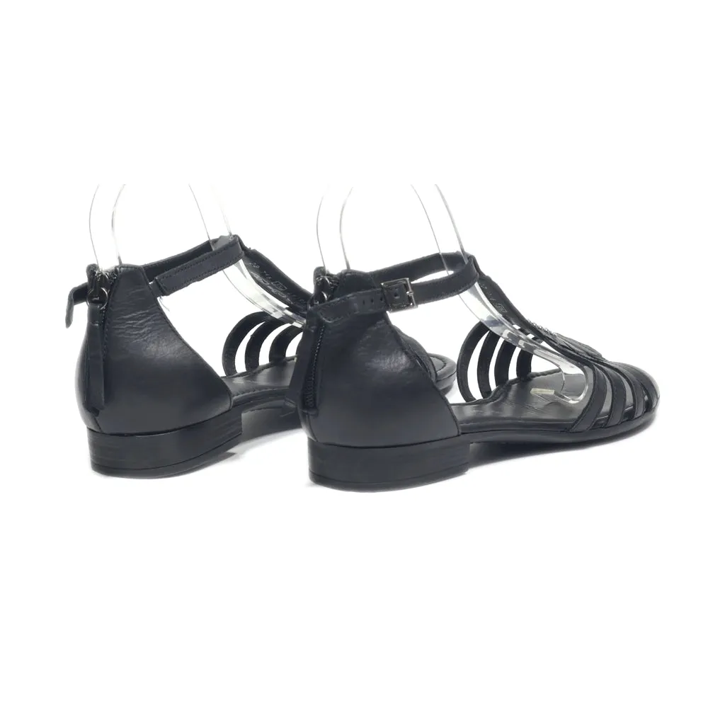 Gabor Flat Sandals Leather Black Colour For Women