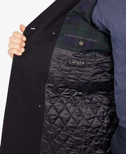 Lauren Ralph Lauren Mens Classic fit Double Breasted Peacoat Coat 40 R Blue