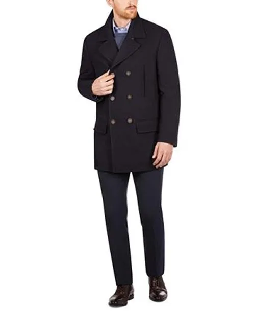 Lauren Ralph Lauren Mens Classic fit Double Breasted Peacoat Coat 40 R Blue