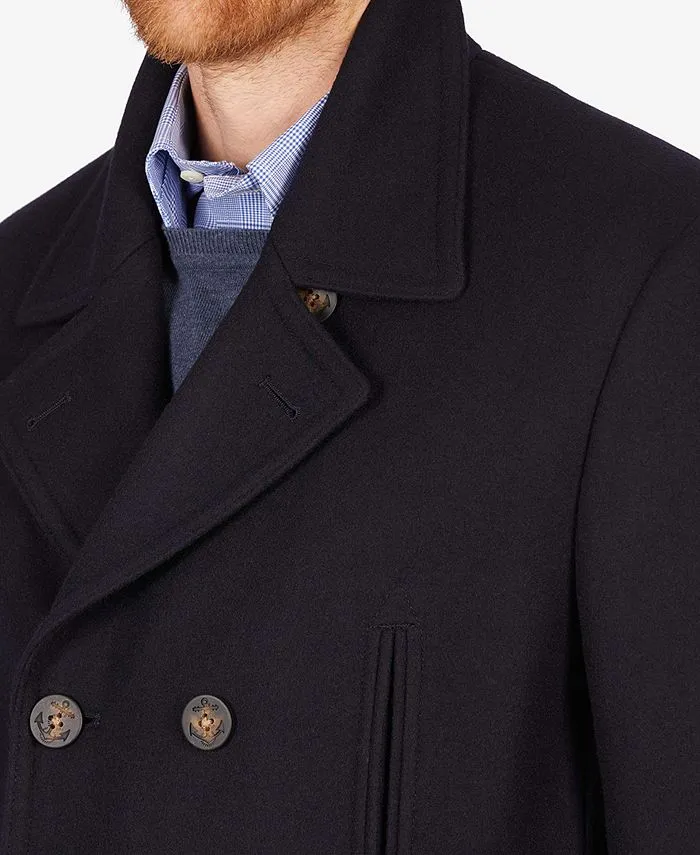 Lauren Ralph Lauren Mens Classic fit Double Breasted Peacoat Coat 40 R Blue