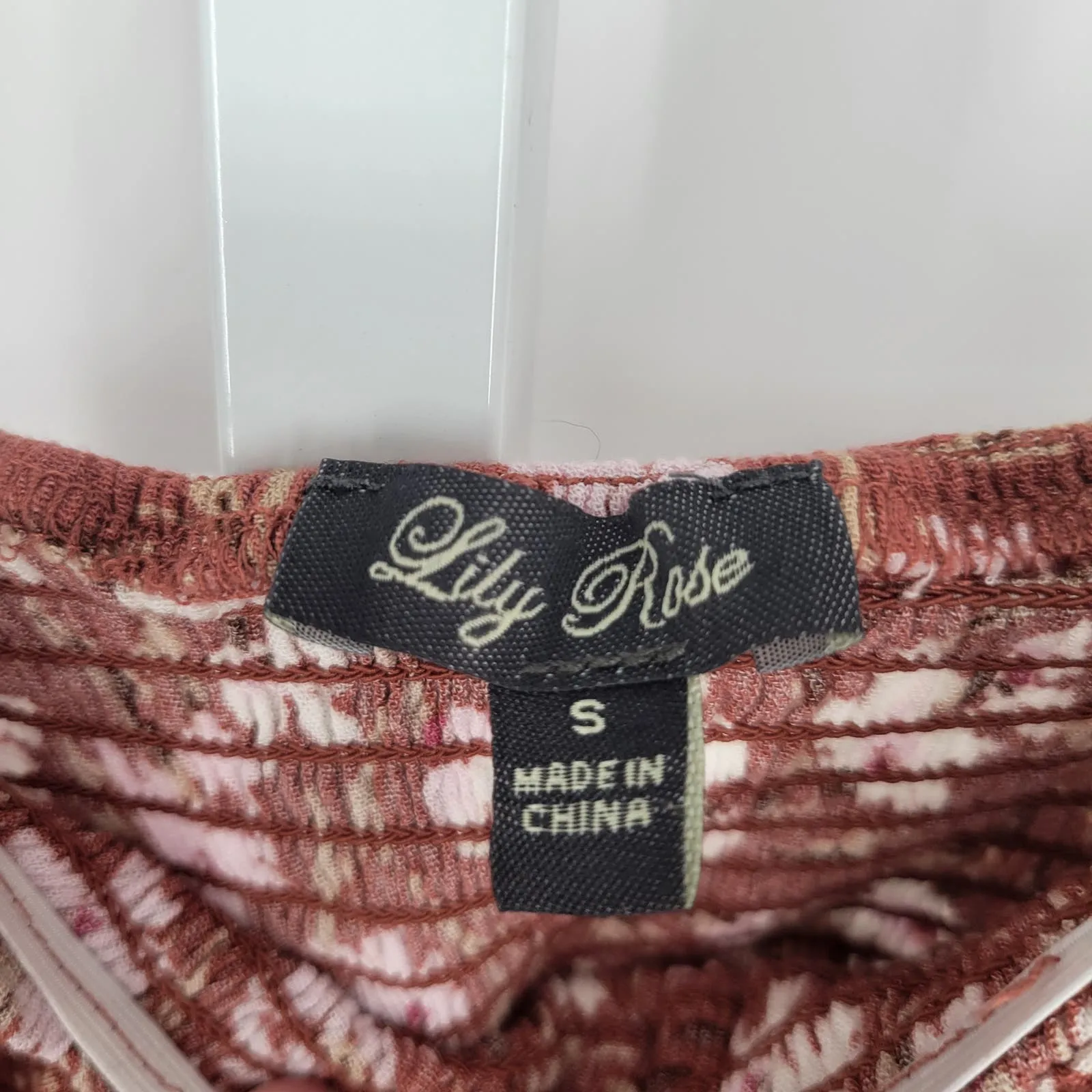 Lily Rose Womens Sz S Above Knee Sundress Dress Dark Orange White Floral