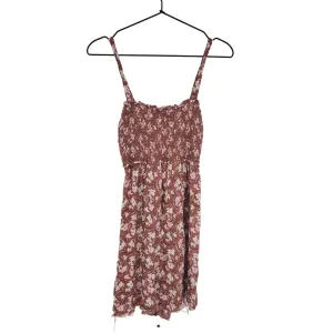 Lily Rose Womens Sz S Above Knee Sundress Dress Dark Orange White Floral