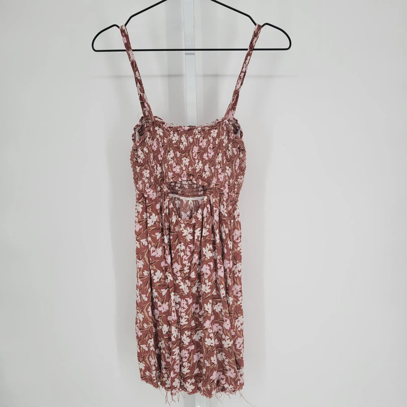 Lily Rose Womens Sz S Above Knee Sundress Dress Dark Orange White Floral