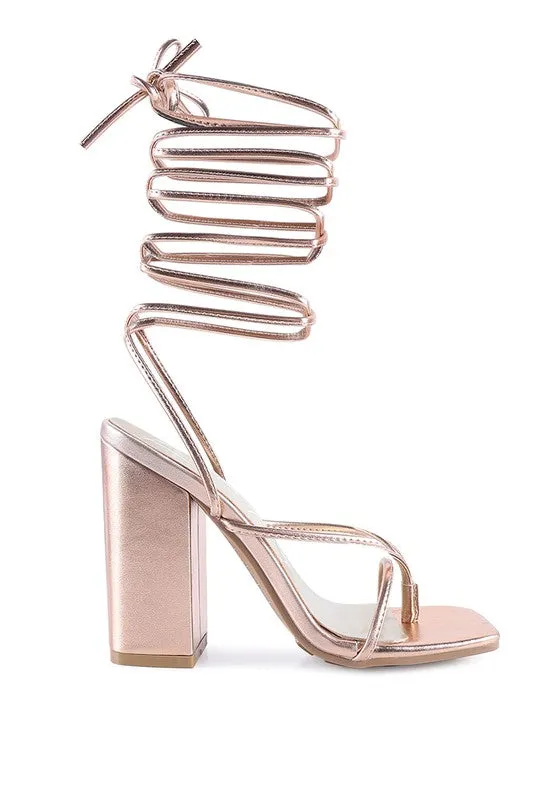 London Rag Shewolf Lace Up High Heel Sandals