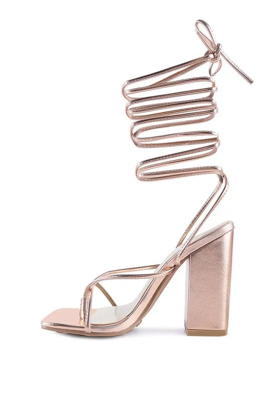 London Rag Shewolf Lace Up High Heel Sandals