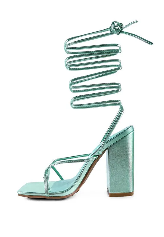 London Rag Shewolf Lace Up High Heel Sandals