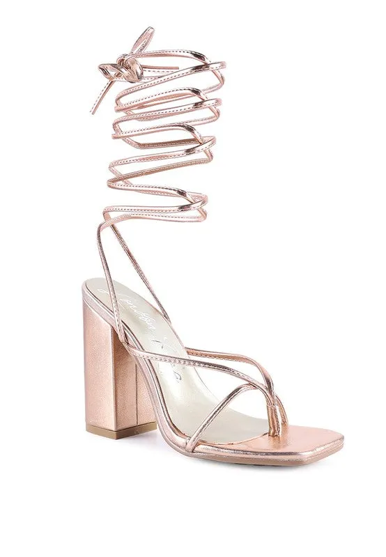 London Rag Shewolf Lace Up High Heel Sandals