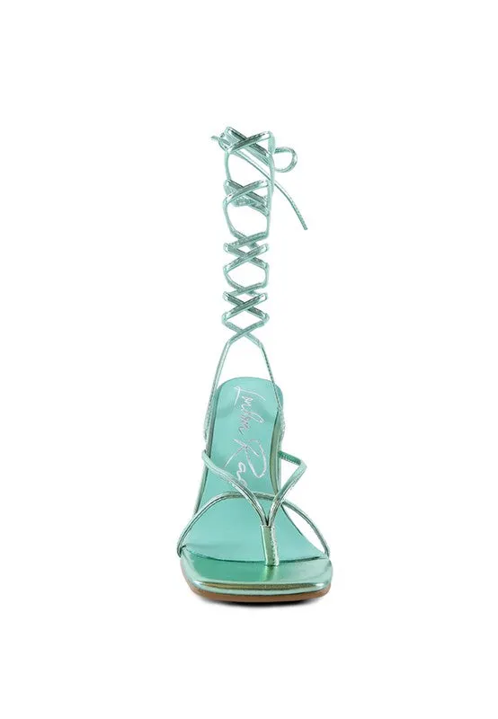 London Rag Shewolf Lace Up High Heel Sandals