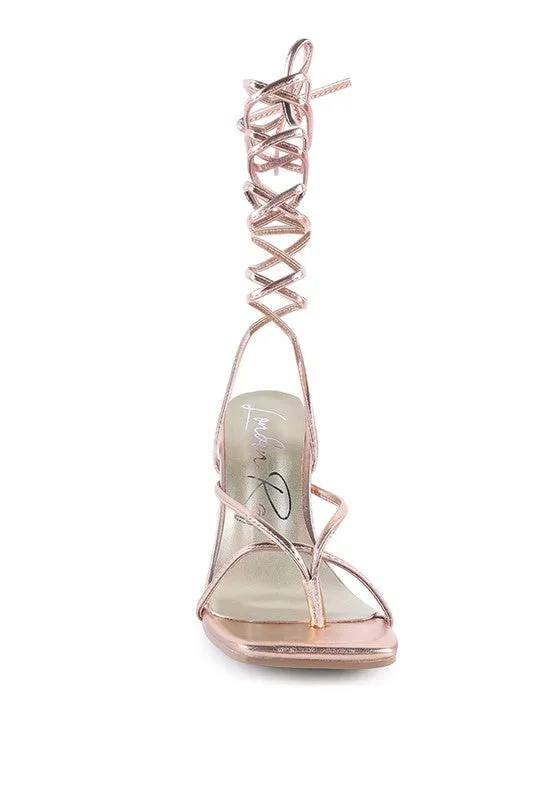 London Rag Shewolf Lace Up High Heel Sandals