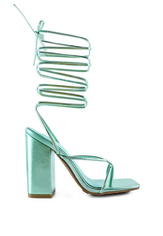 London Rag Shewolf Lace Up High Heel Sandals