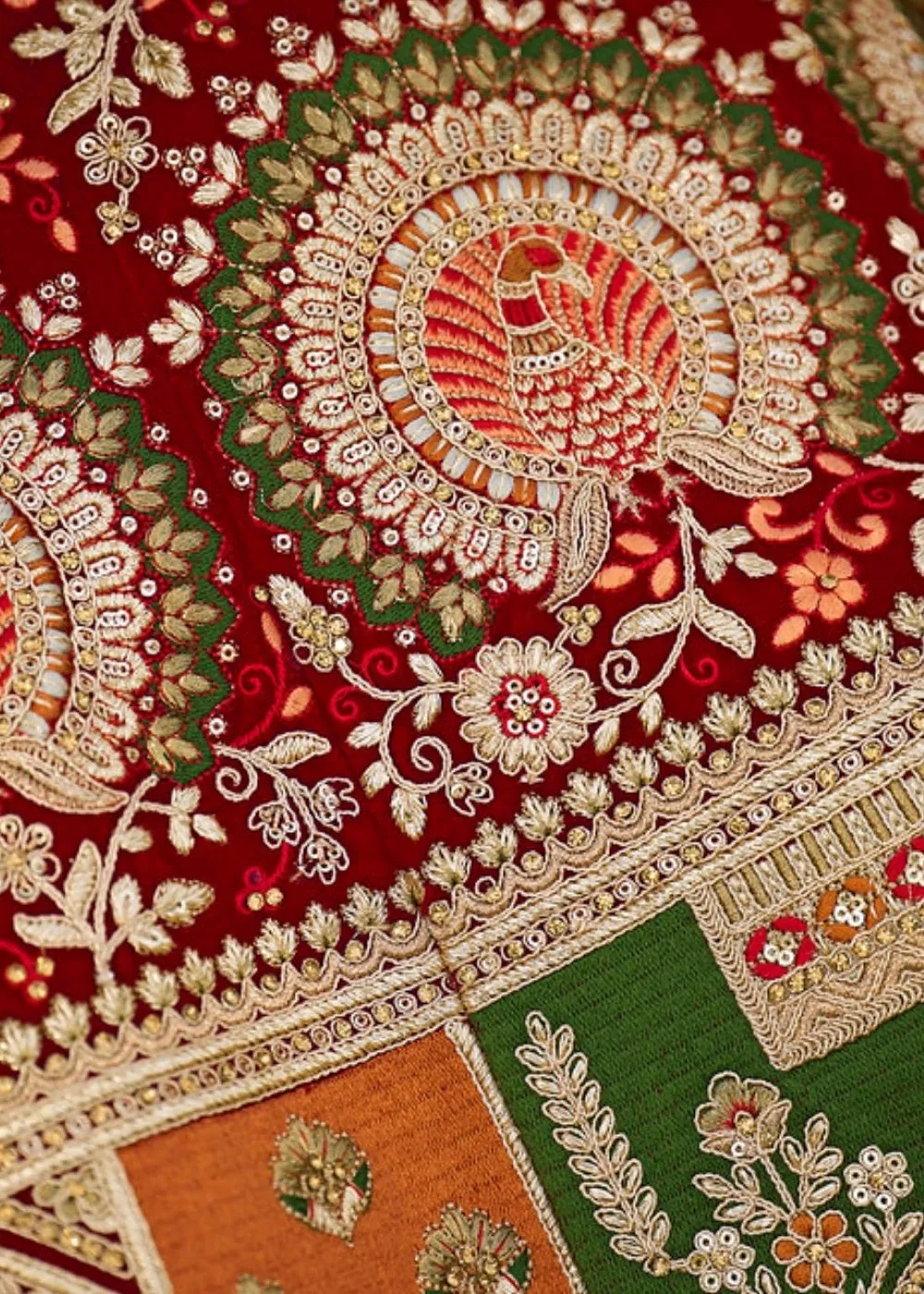 Mahagony Red Velvet Lehenga Choli with Heavy Embroidery Work