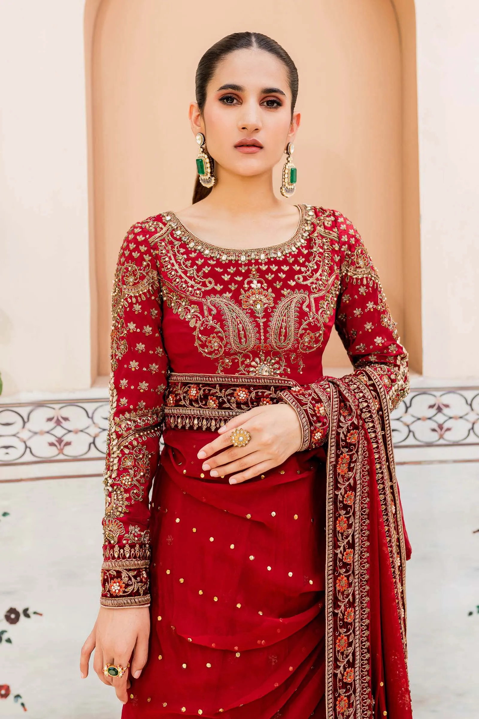 MARIA B. Couture Deep Red MC-910