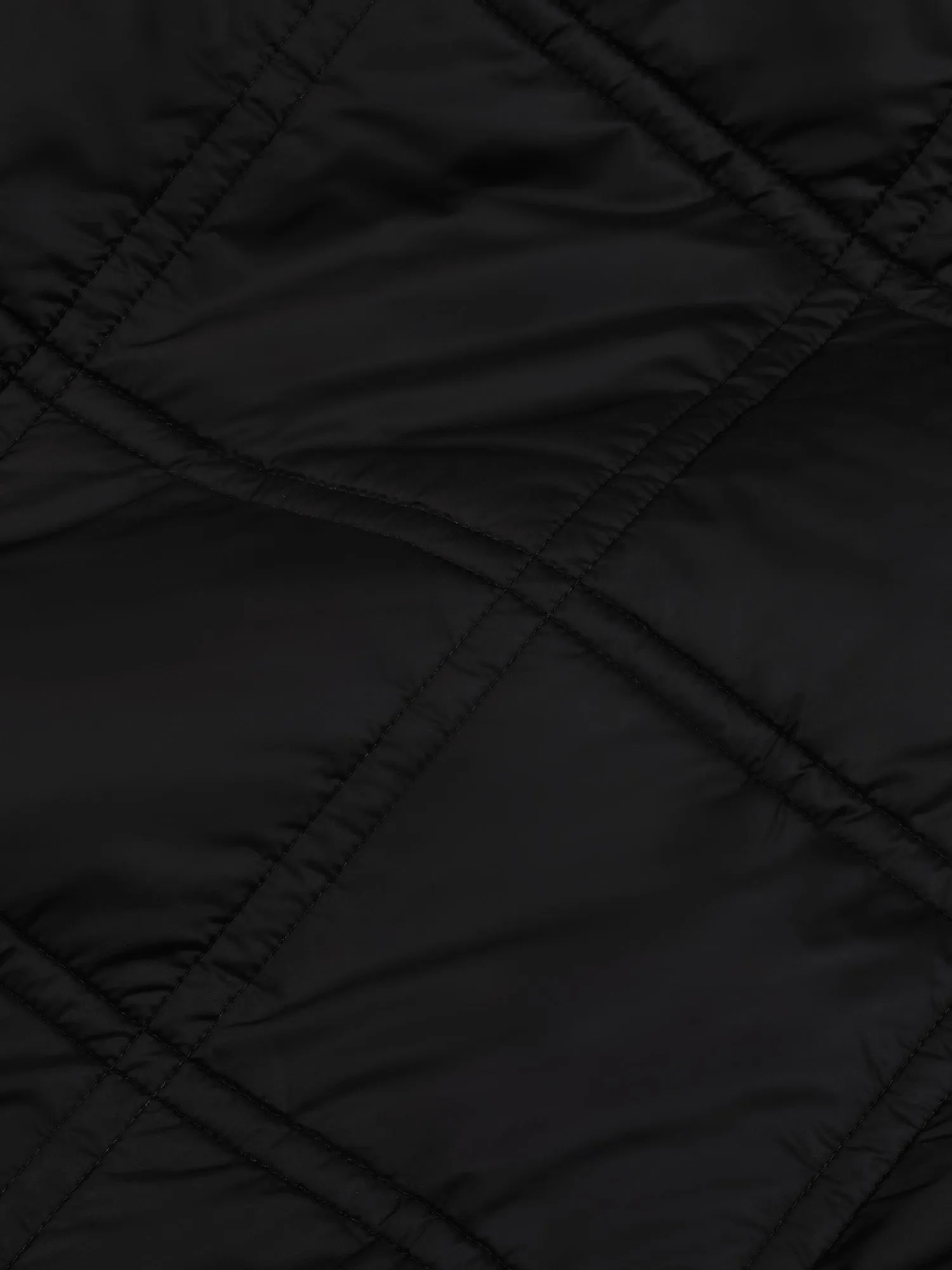 Mens Flower-Warmth Quilted Collarless Jacket —black