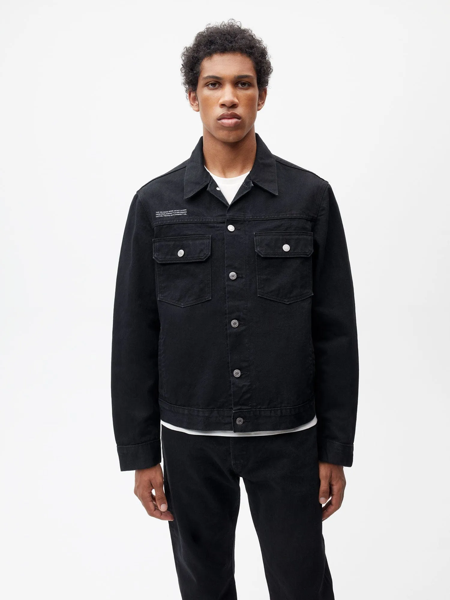 Mens Nettle Denim Jacket—black