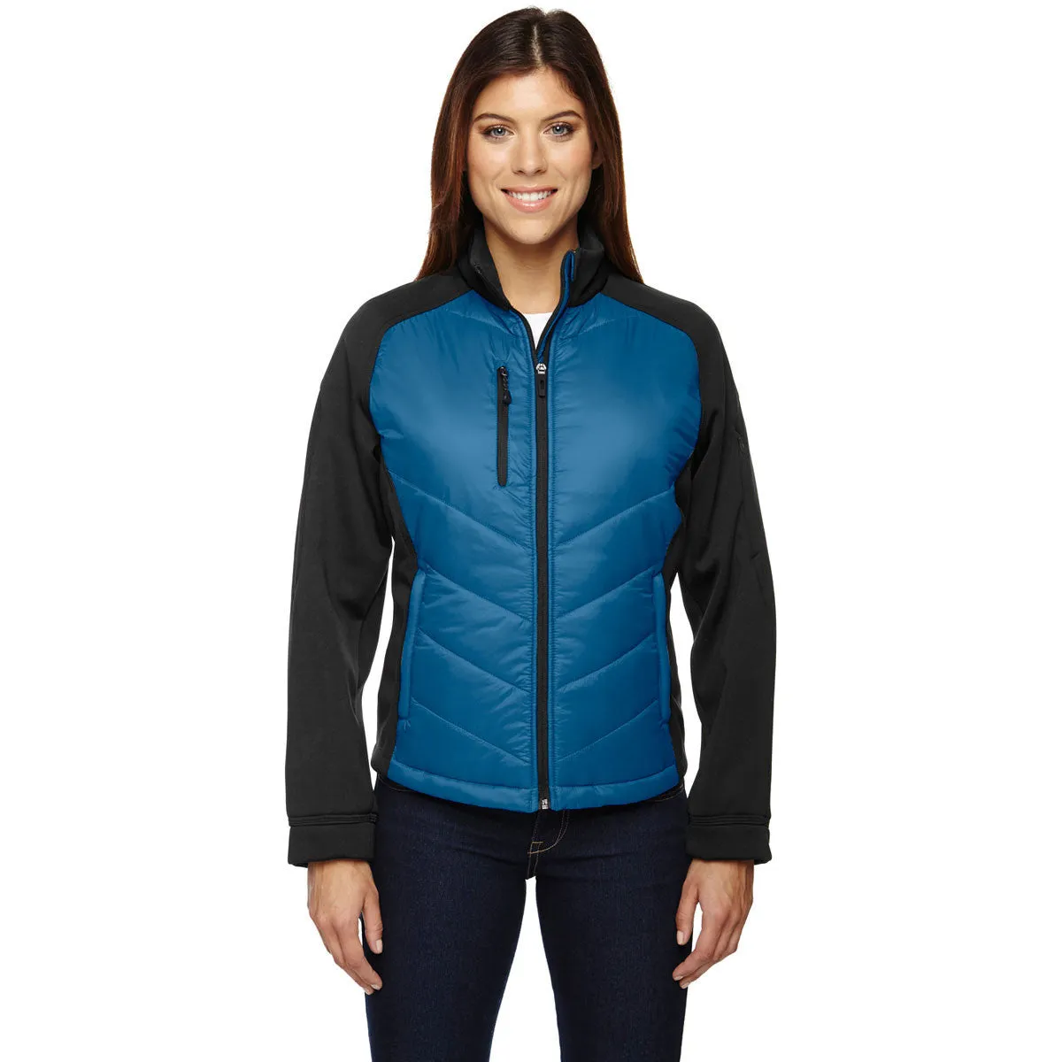 North End Women's Olympic Blue Epic Insulated Hybrid Bonded Fleece Jacket