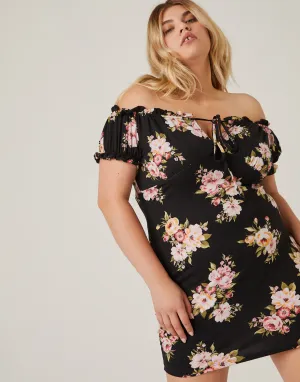 Plus Size Soft Floral Mini Sundress