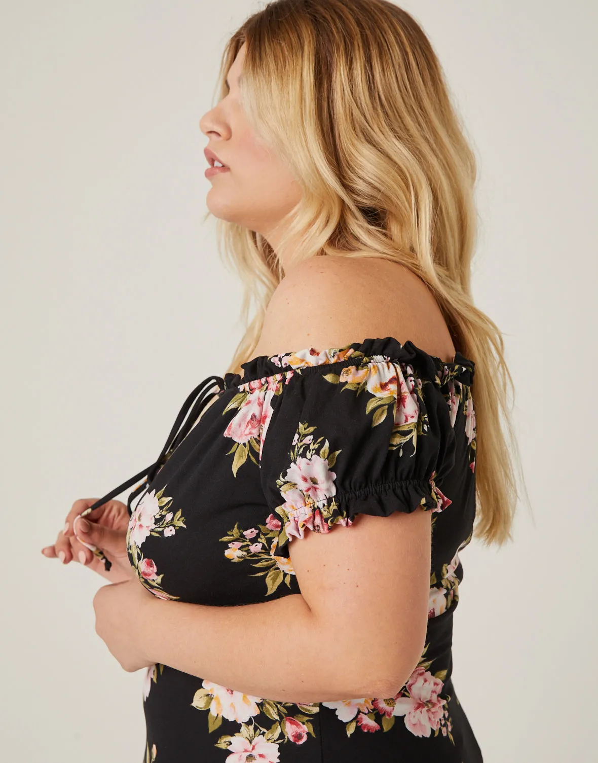 Plus Size Soft Floral Mini Sundress