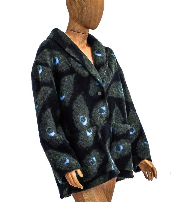 Printed Front Pocket Peacoat