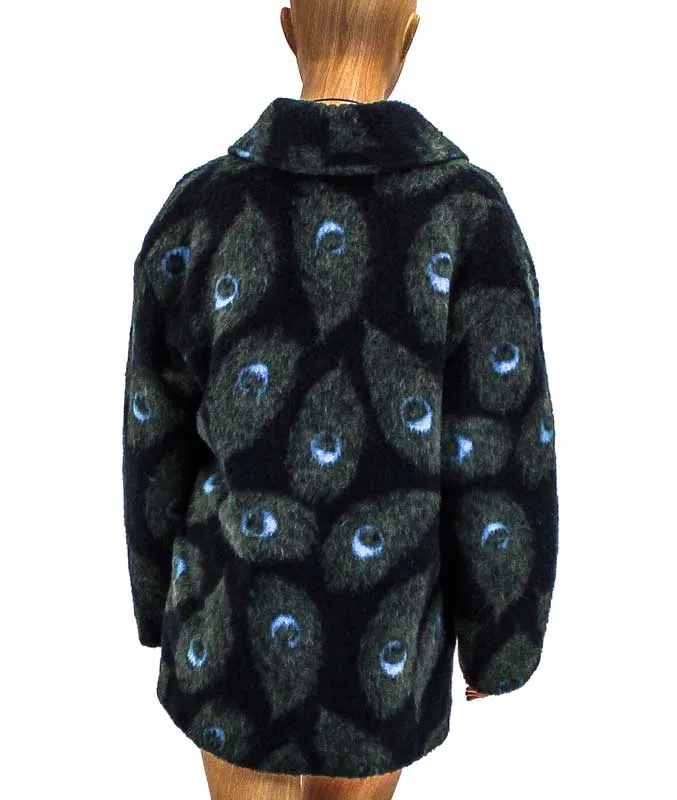 Printed Front Pocket Peacoat