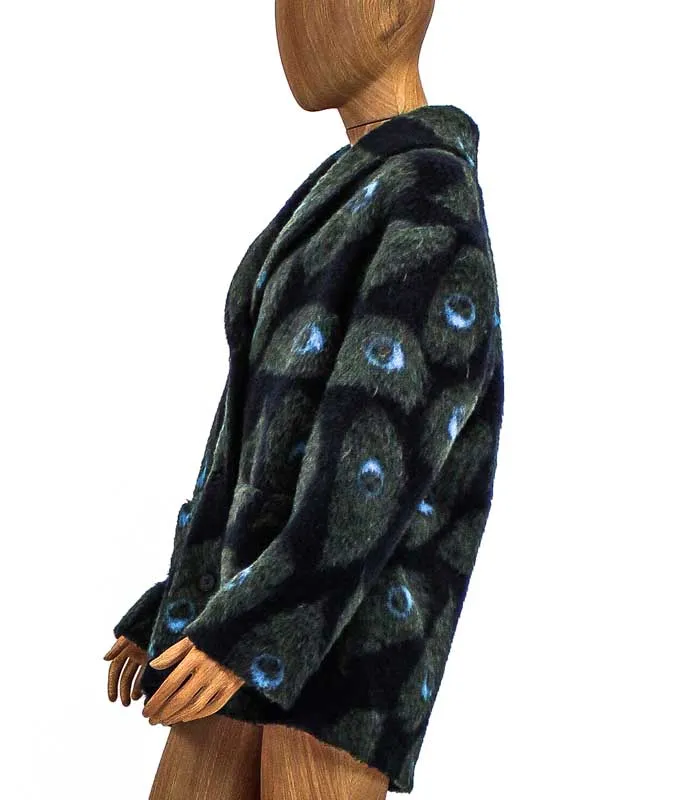 Printed Front Pocket Peacoat