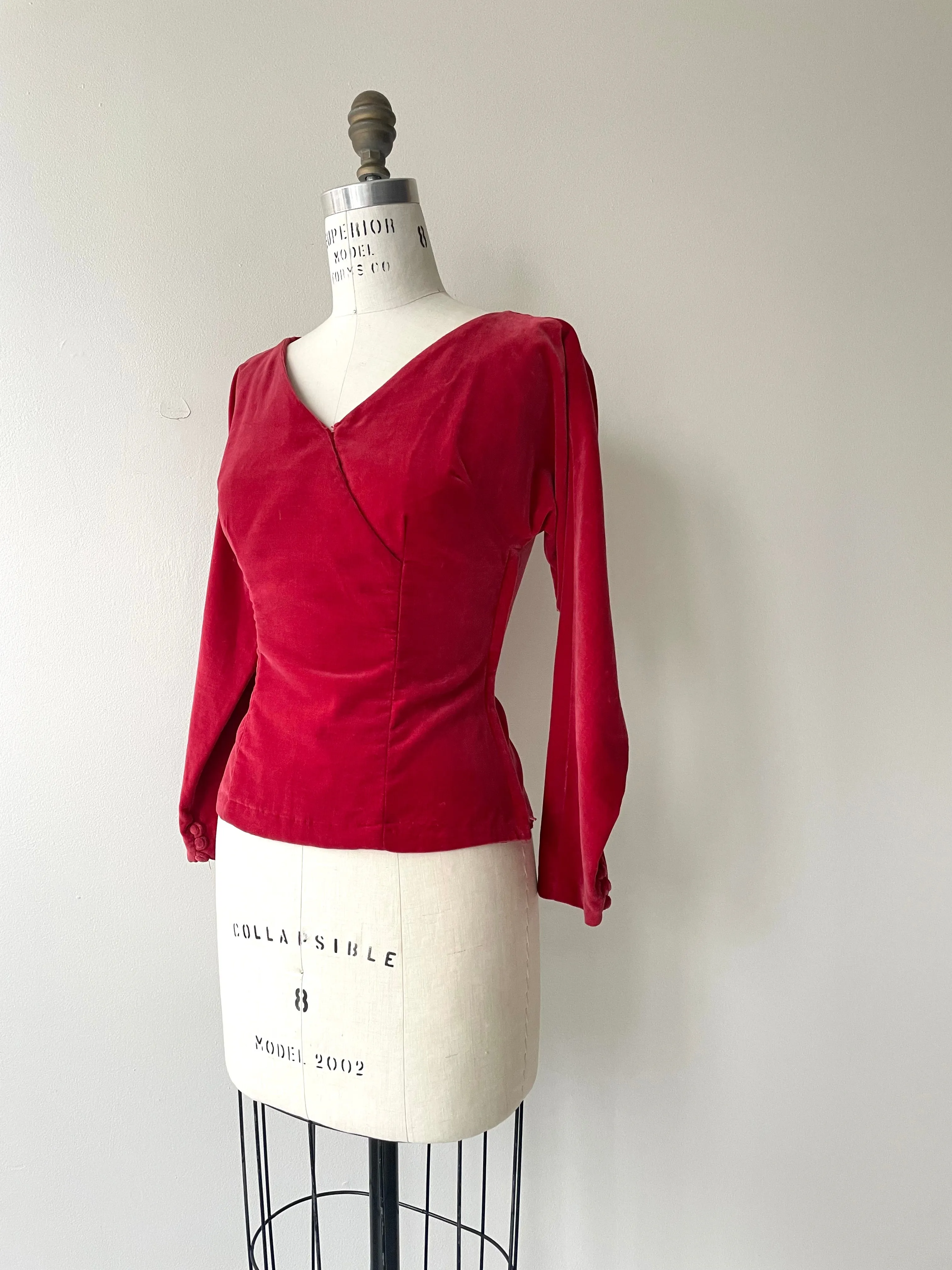 Red Velvet Top | 1950s